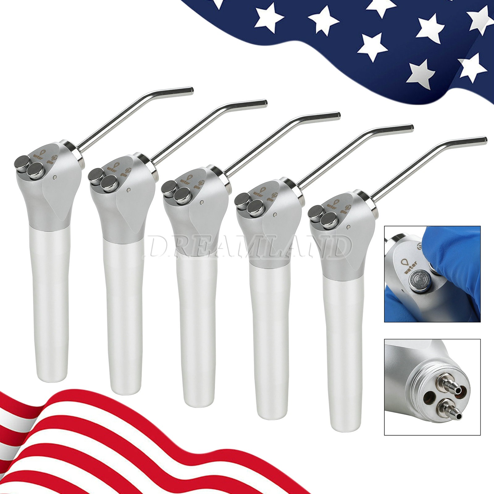 1-20pcs Dental Air Water Spray Triple Syringe with Nozzles/Tips/Tubes FO