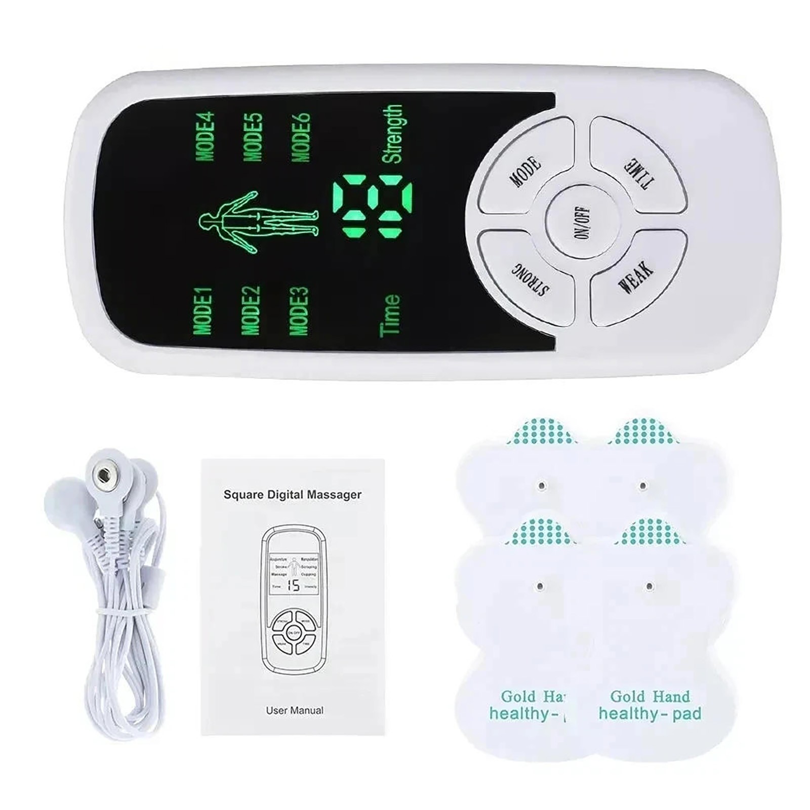 EMS Electrical Massager for Circulation 4 Patches 6 Modes 15 Levels Large LCD