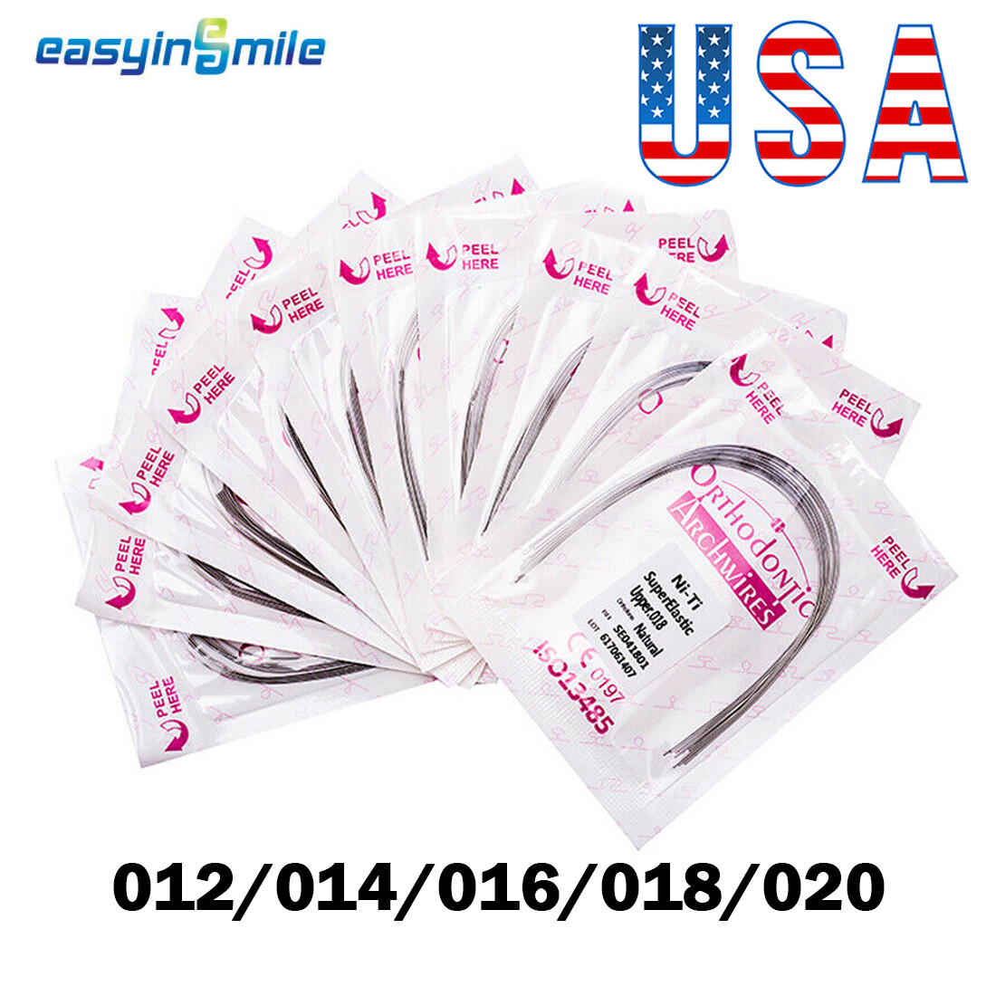 Dental Orthodontic NITI Arch Wires Braces Teeth Wire 12/14/16 10 bag Easyinsmile