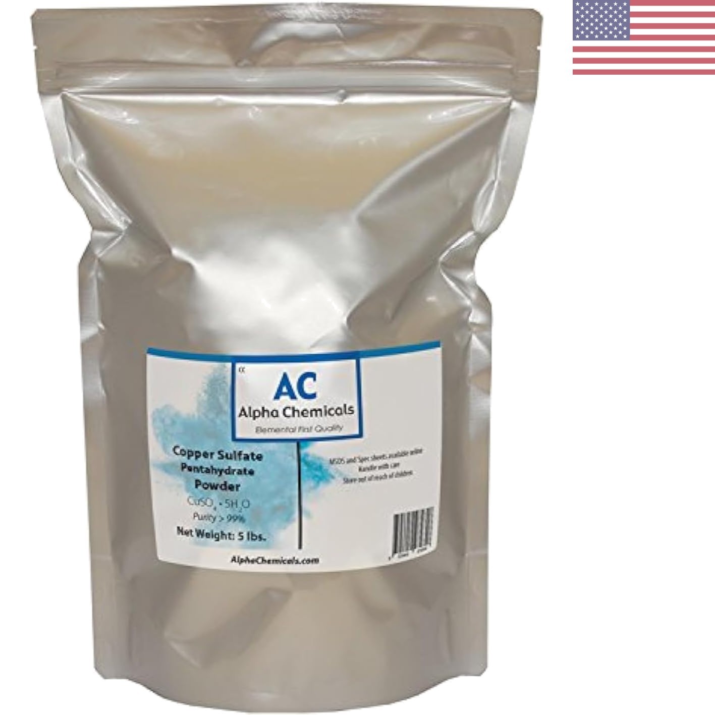 High-Purity Copper Sulfate Pentahydrate – 25.2% Cu, 5 lb Easy-Dissolve Powder