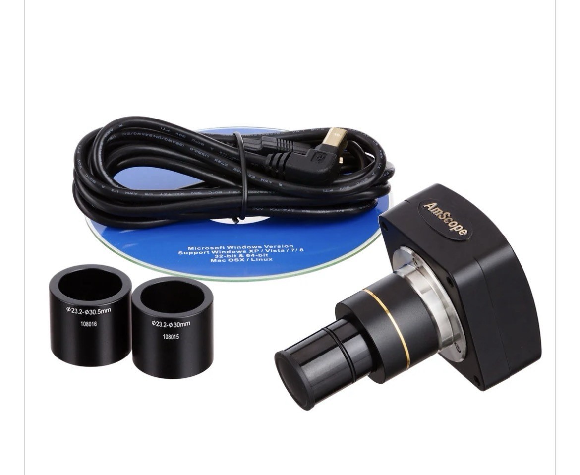 Amscope MU Series 8.0 MP USB 2.0 Color CMOS C-Mount Microscope Camera Reduction