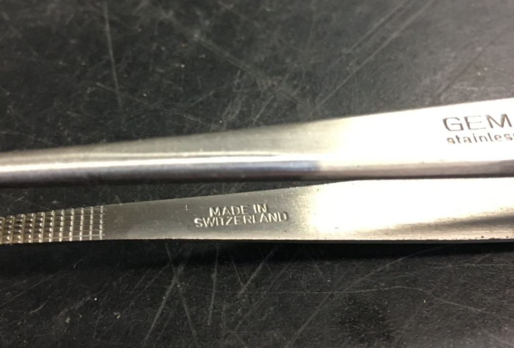 GEM, Medical Surgical Dressing Forceps Tweezer 6” Stainless Steel, SWITZERLAND
