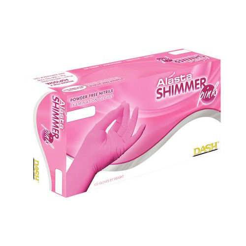 Dash Medical PNK100XS Alasta Nitrile Exam Gloves PF Pink Extra Small 100/Box