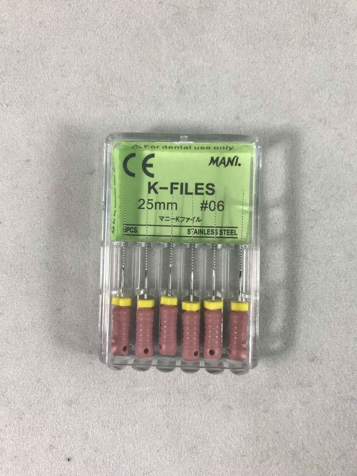 Mani Dental Root Canal Endo Stainless Steel K-files 25mm All Sizes 60 Files/pk