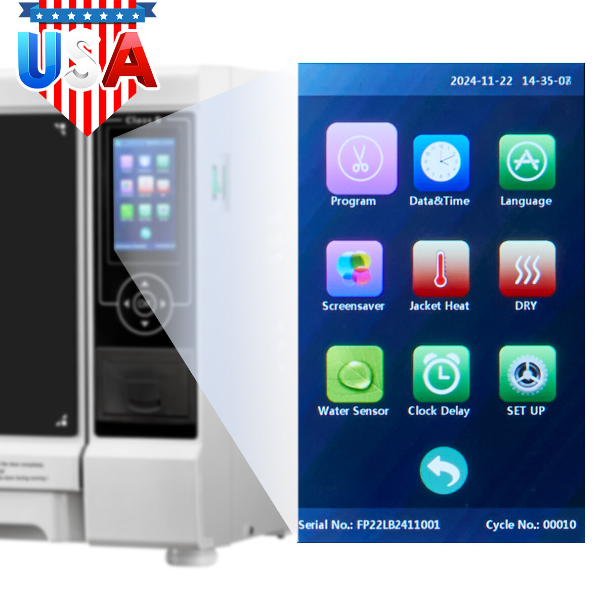 FDA Dental Unit Chair Computer Control /22L Autoclave Steam Sterilizer Class B