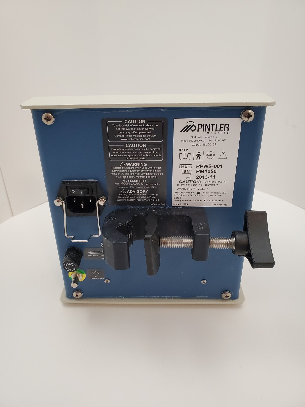 PINTLER PPWS-001 Patient Warming System Control Unit w/ Pole Clamp