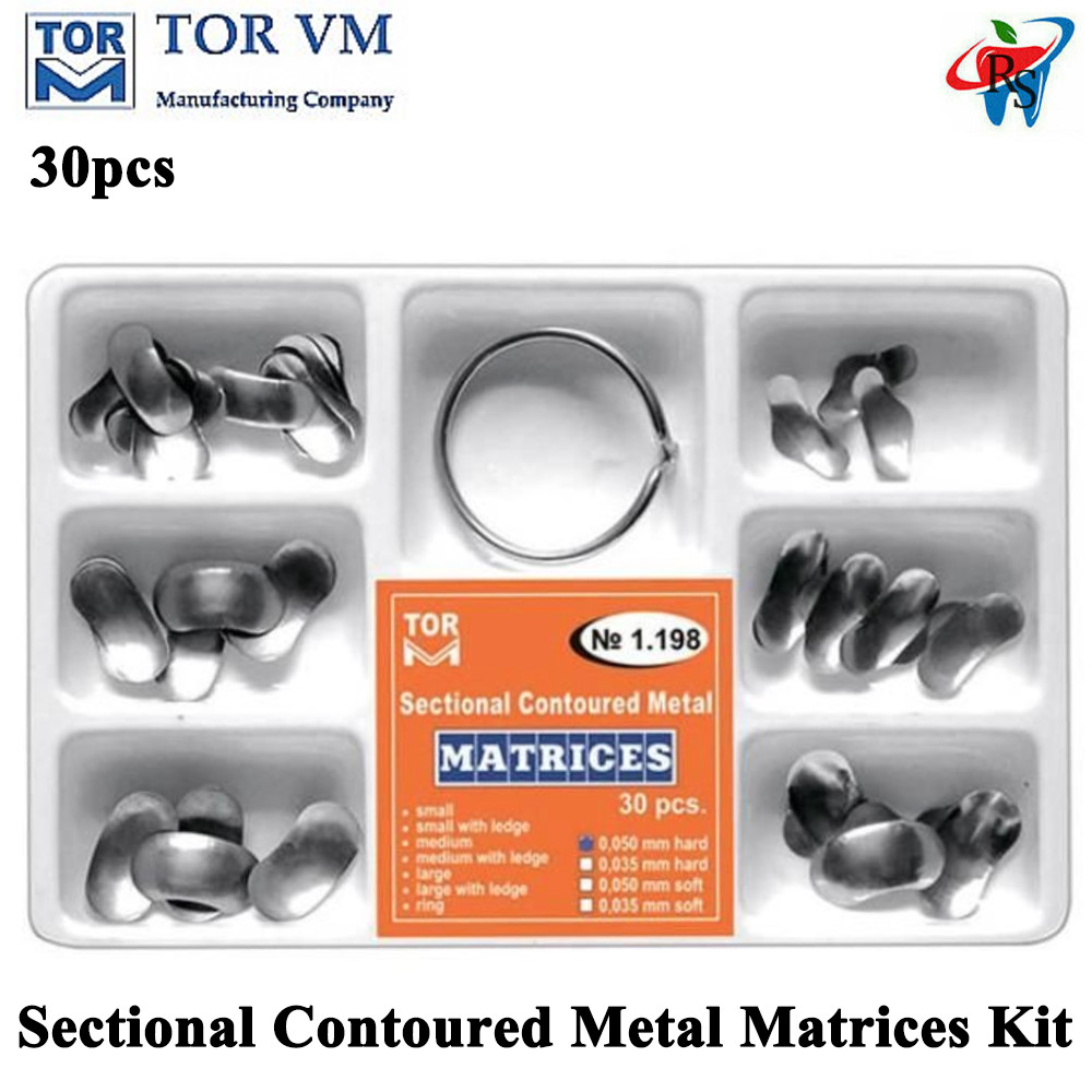 Dental TOR VM Set of Sectional Contoured Metal Matrix Kit – 30 pcs