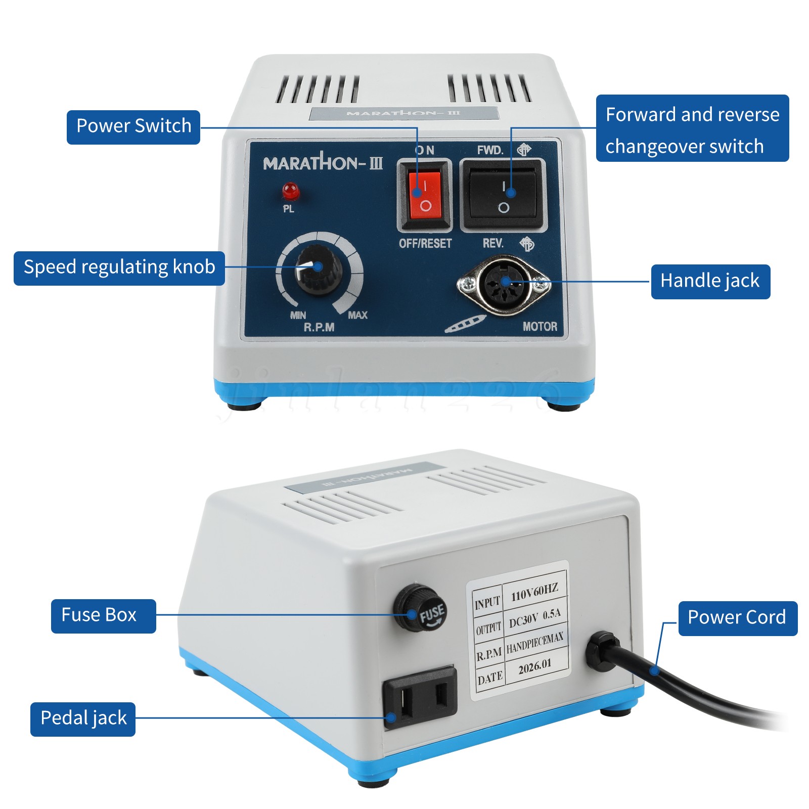 Dental Lab Marathon III Micromotor Polishing Handpiece Max 35K RPM Handpiece