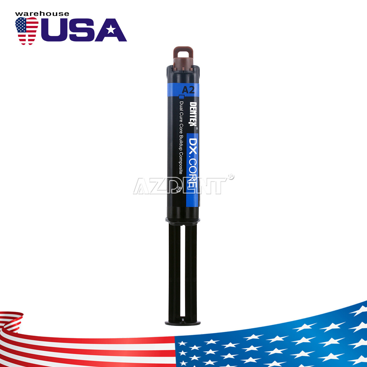 USPS Dental Dual Cure Flowable Composite Resin Core Build Up Shade A2 8g USA