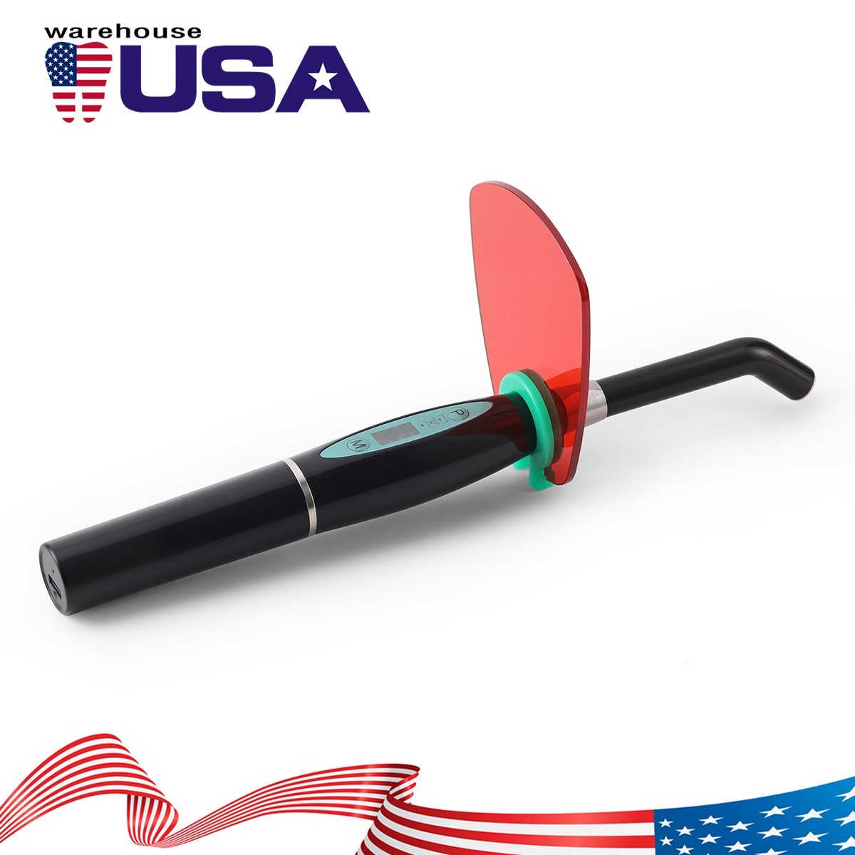 Dental LED Curing Light Lamp Wide Spectrum 1 Sec Cure Resin Light LA400 Black