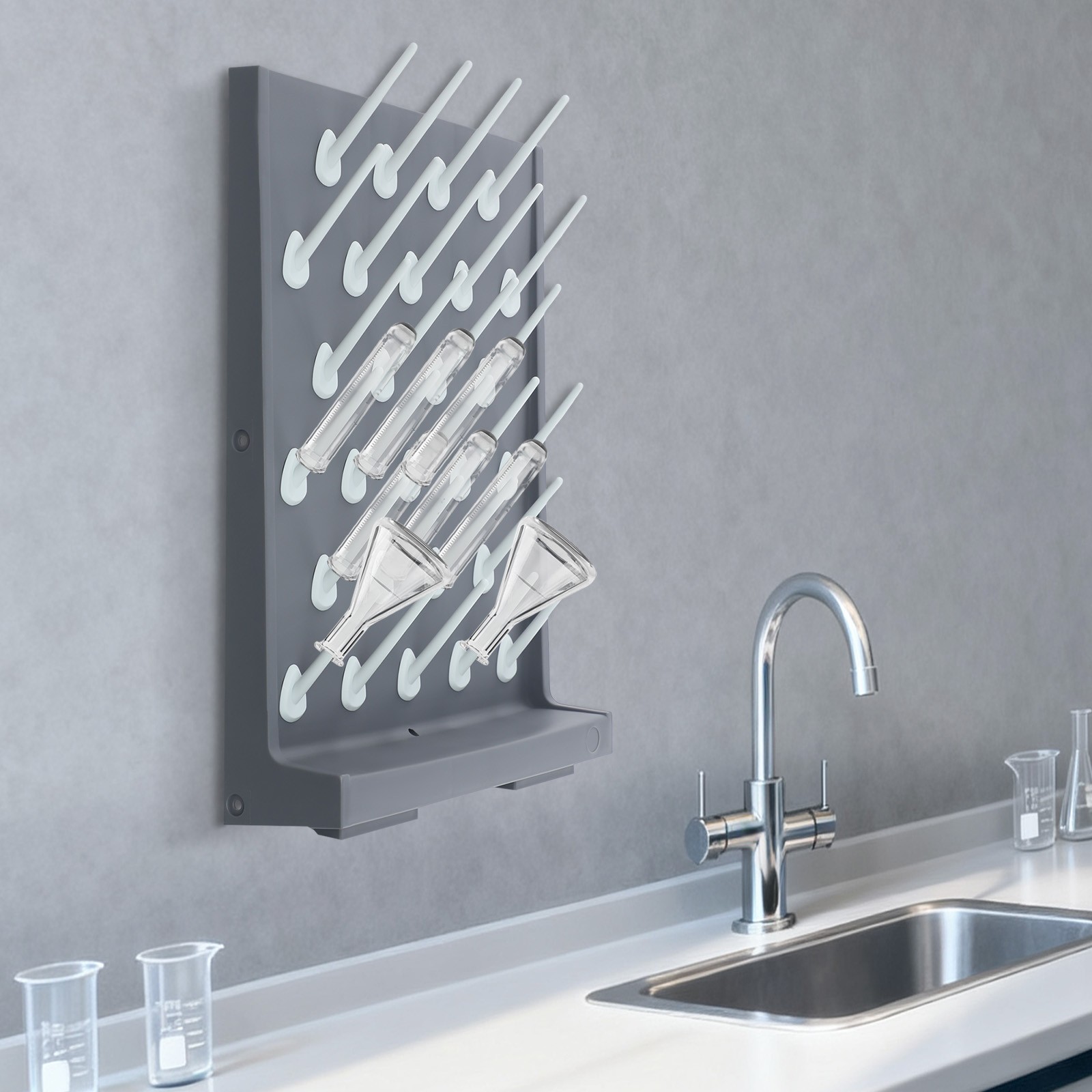 27 Pegs Durable 2*Laboratory Drying Rack PP Material Anti-corrosive 55*40*12cm