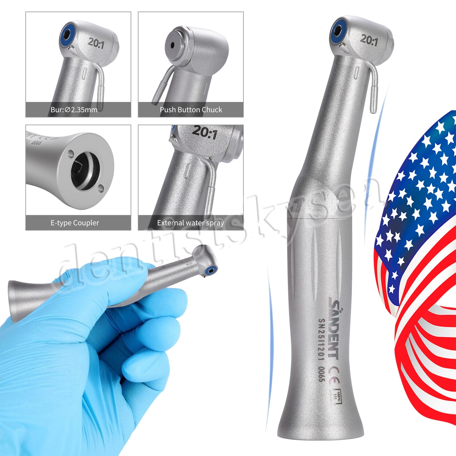 1-5* NSK Type Dental 20:1 Reduction Implant Surgical Contra Angle Handpiece SG20
