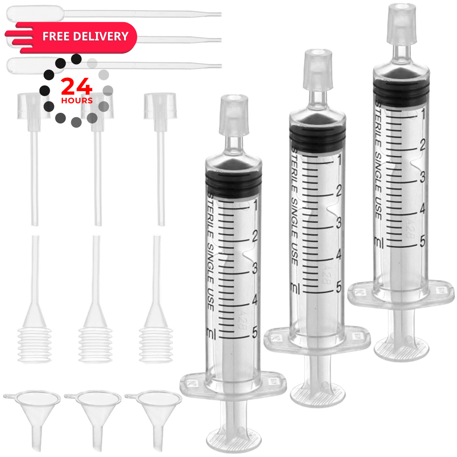 Qianyu 3 Set Perfume Refill Tool Kit Plastic Syringe Extractor Transparent