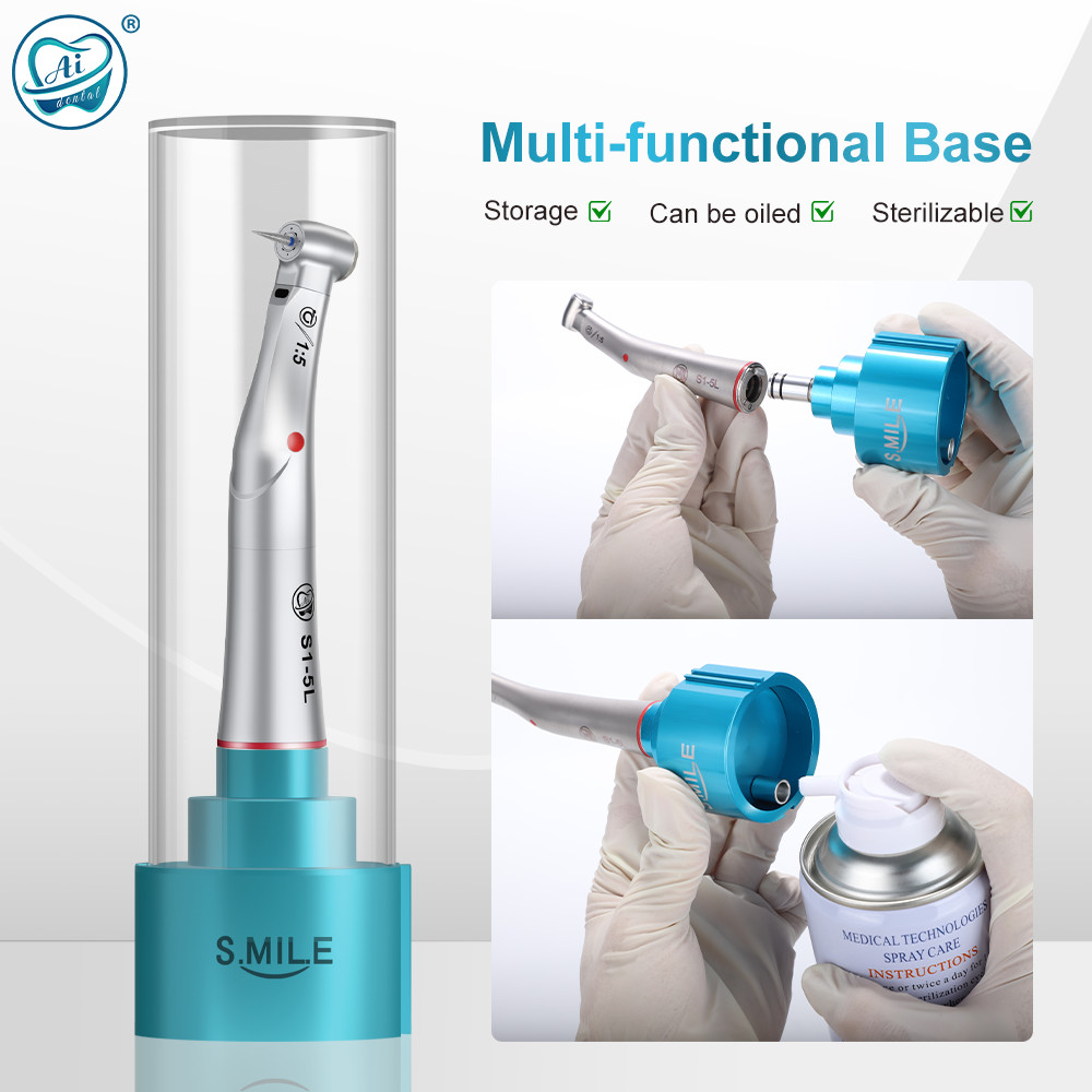 Dental 1:5 Increasing Contra Angle LED Low Speed Handpiece Smiling Appearance