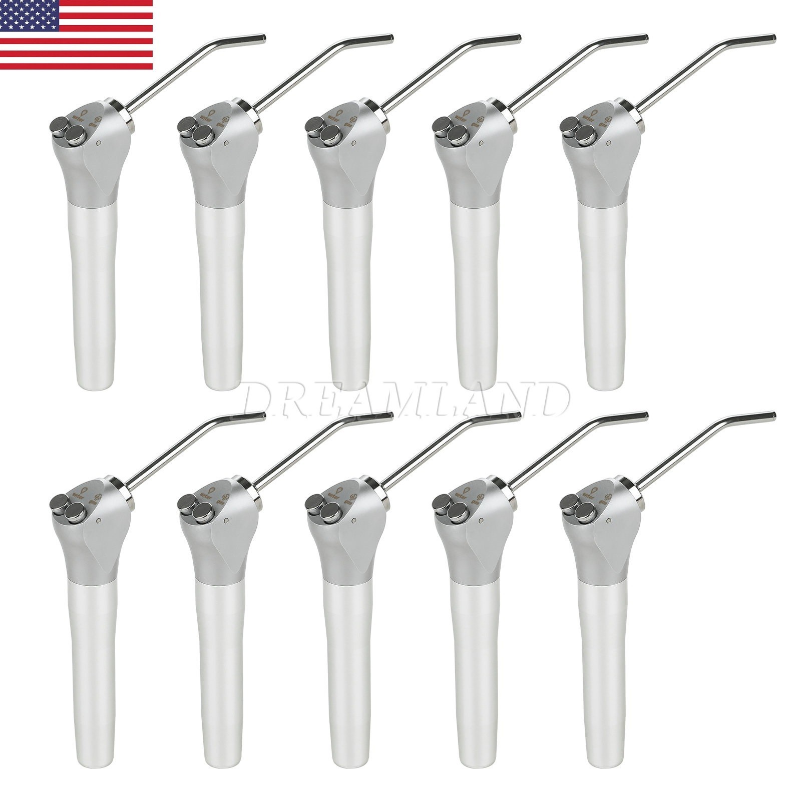 10PCS Dental three 3 way Air Water Spray Triple Syringe 20 Nozzle Tips Tubes USA