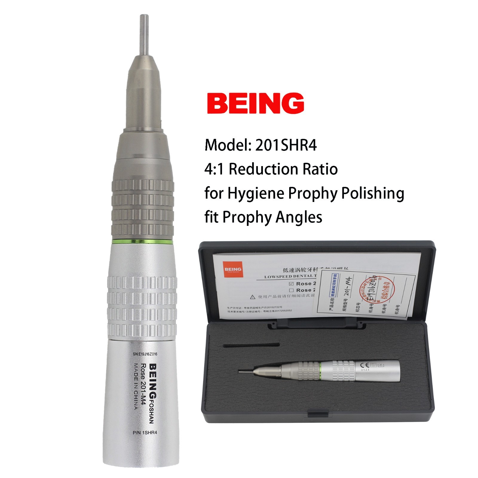 BEING Low Speed Handpiece Dental Endo Contra Angle Implant Electric 20:1 4:1 NSK