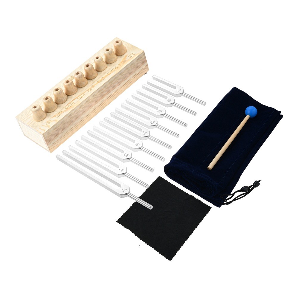9 Solfeggio Tuning Fork Set Multicolor Aluminum Alloy for Healing Sound Therapy