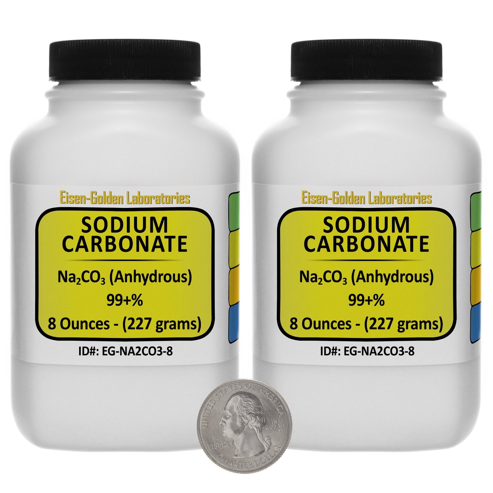 Sodium Carbonate [CNa2O3] 99+% ACS Grade Powder 1 Lb in Two Plastic Bottles USA