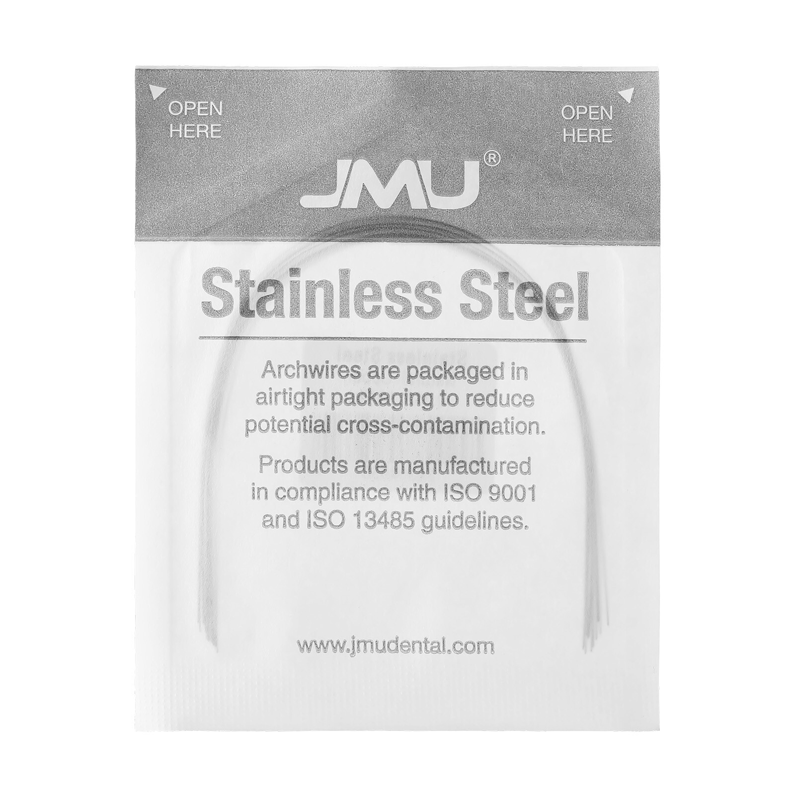 100PCS JMU Ortho Archwire Stainless Steel Natural Round 0.012-0.020″ Upper/Lower
