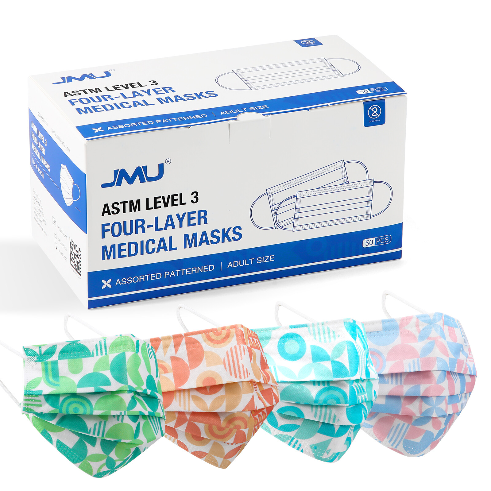50pcs/box ASTM Medical Protection Respirator Masks Level 3 Four-Layer Adult Size