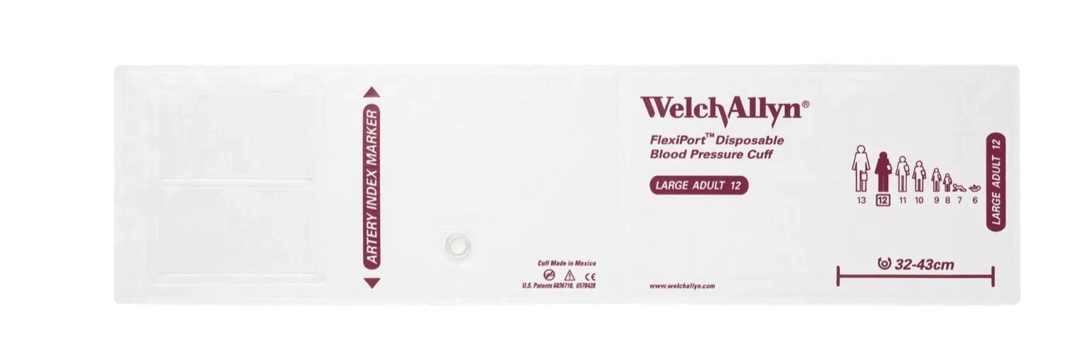 Welch Allyn FlexiPort Blood Pressure Cuff SOFT-12, Large Adult 12 – LOT 20