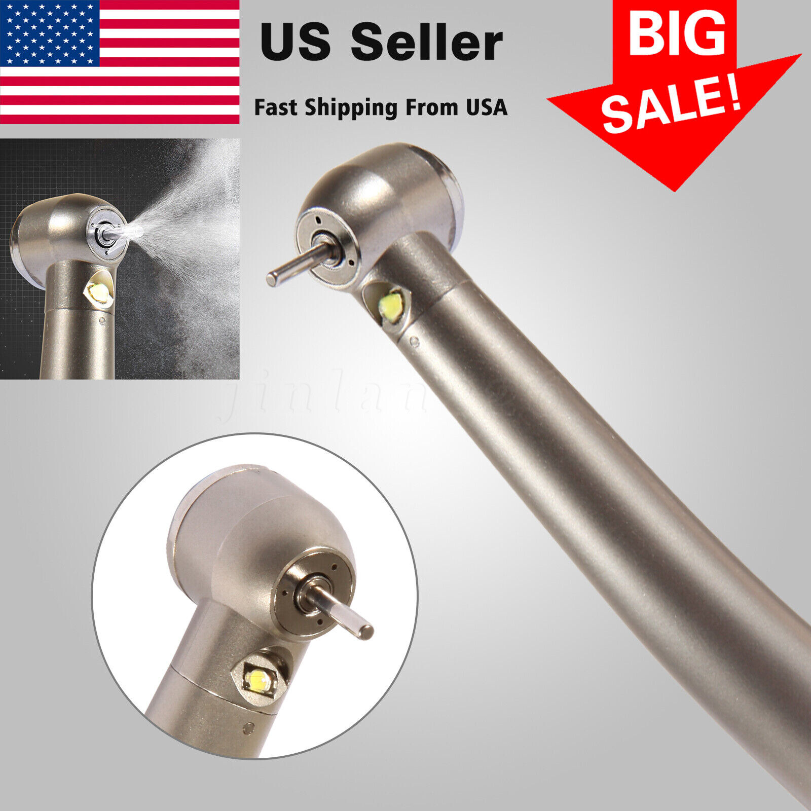 E-generator Dental LED Fiber Optic High Speed Handpiece 2/4hole Drill hand piece