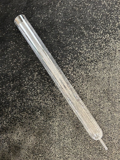 Quartz Chromatography Column 26″ length, 2″ OD-USED-great condition-no chips