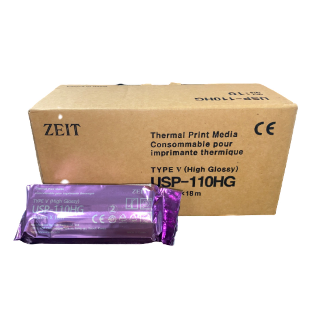 Sony Compatible Thermal Ultrasound Paper Film/Media, UPP-110HG, 10 Rolls, 110mm