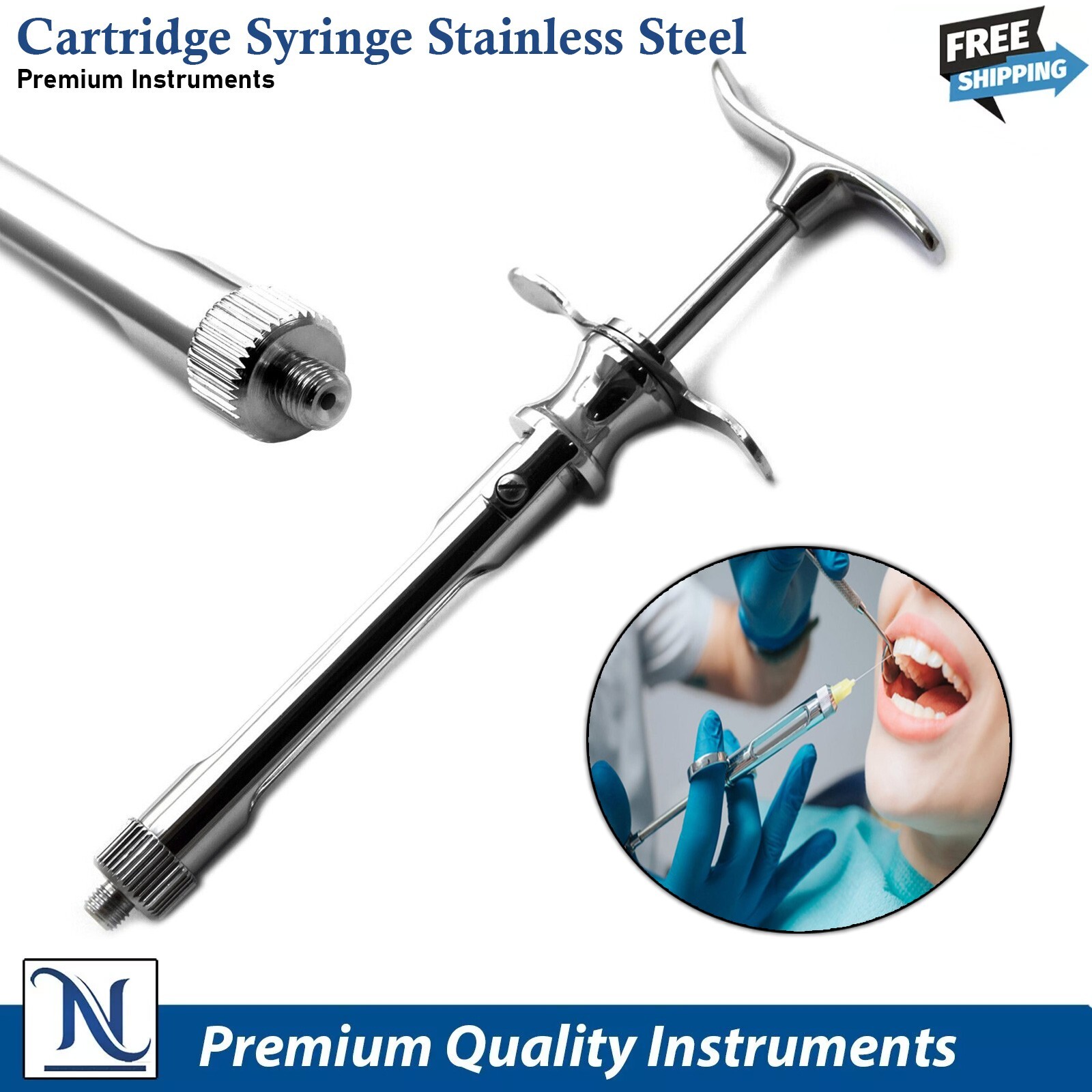 Dental Aspirating 1.8ml Cartridge Syringe Anesthesia Injection Anesthetic CE