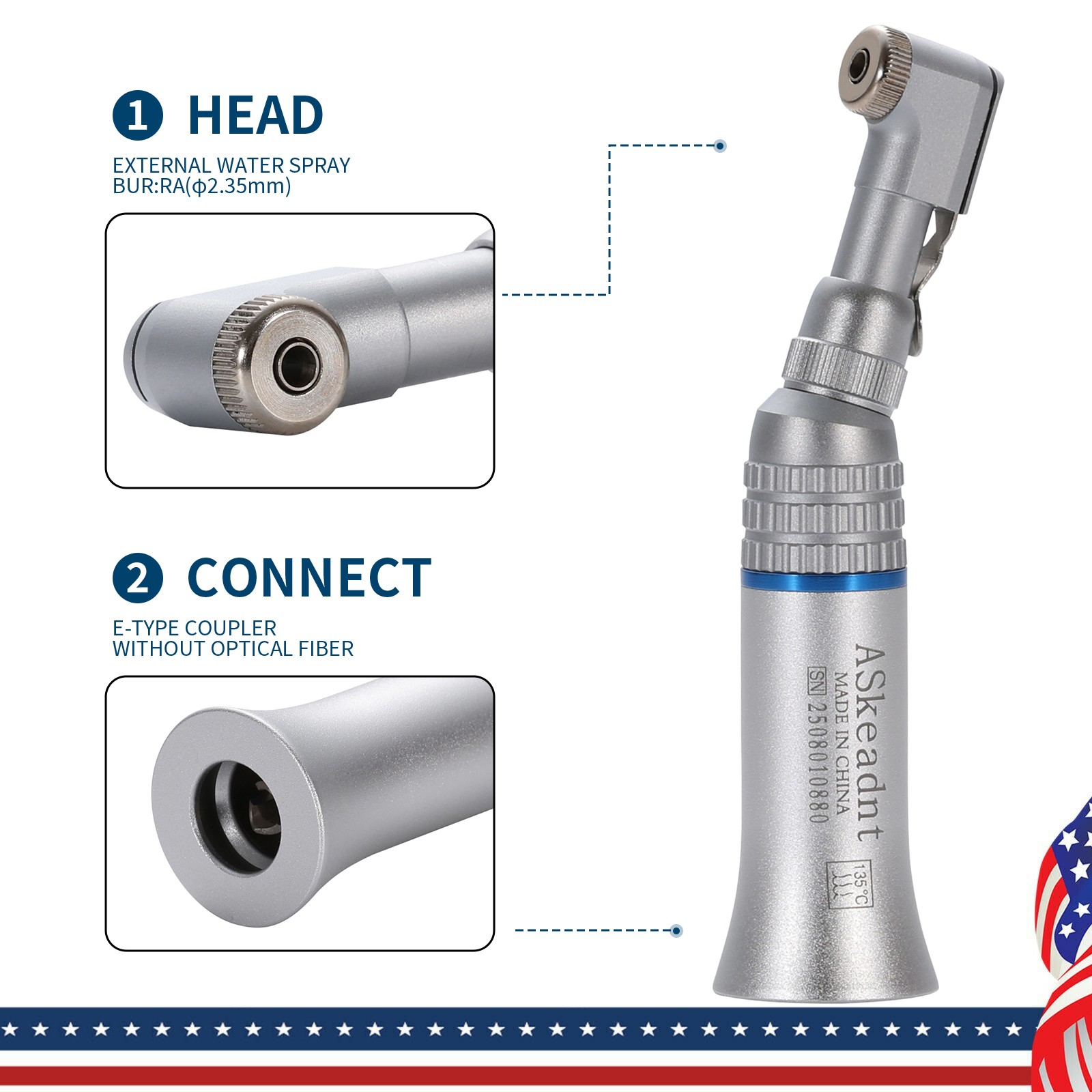NSK Style Dental Slow Low Speed Handpiece Straight Contra Angle Air Motor 2/4H Y