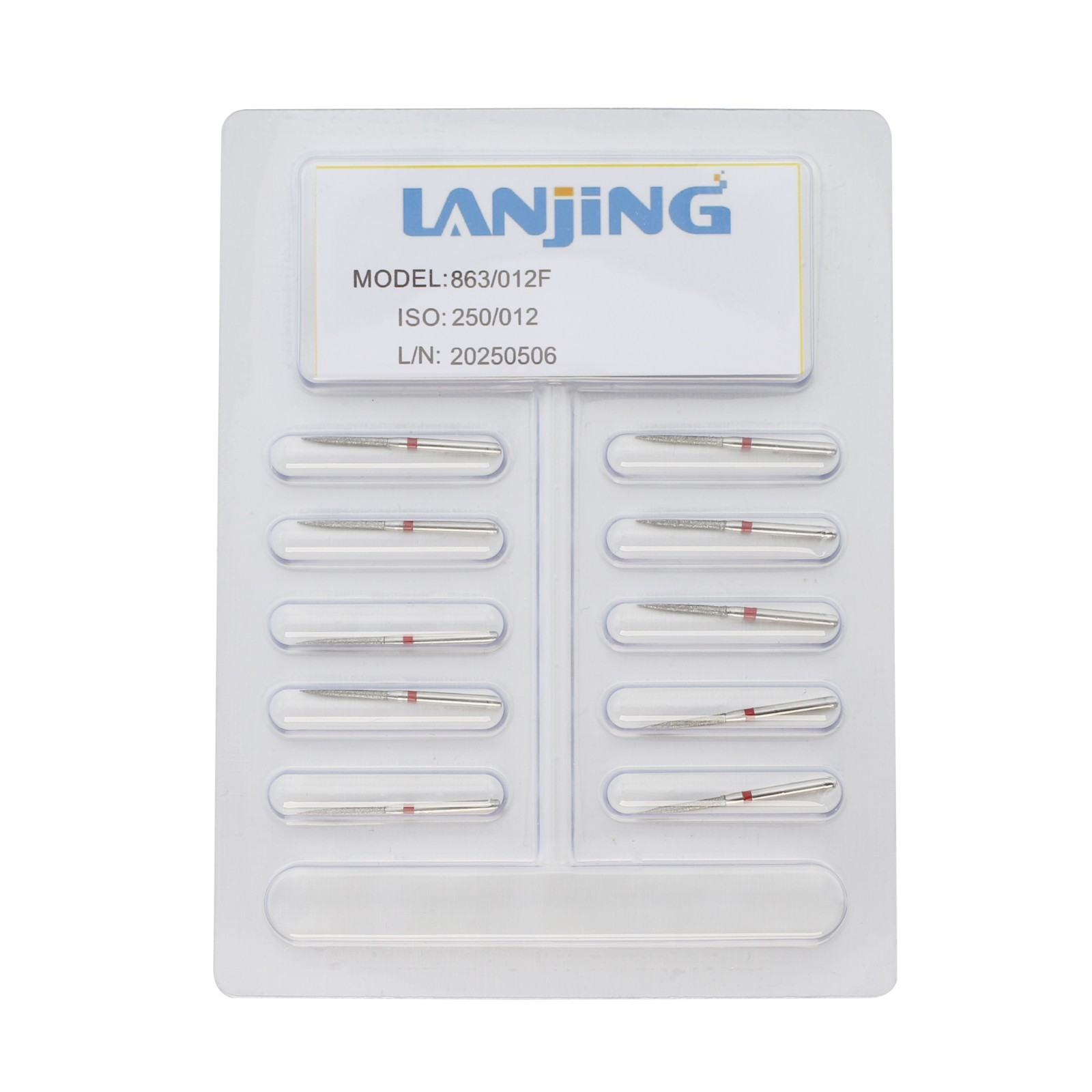 Dental Flame Diamond Burs 863/012F Fine Grit Friction Grip FG 1.6mm Multi-Use