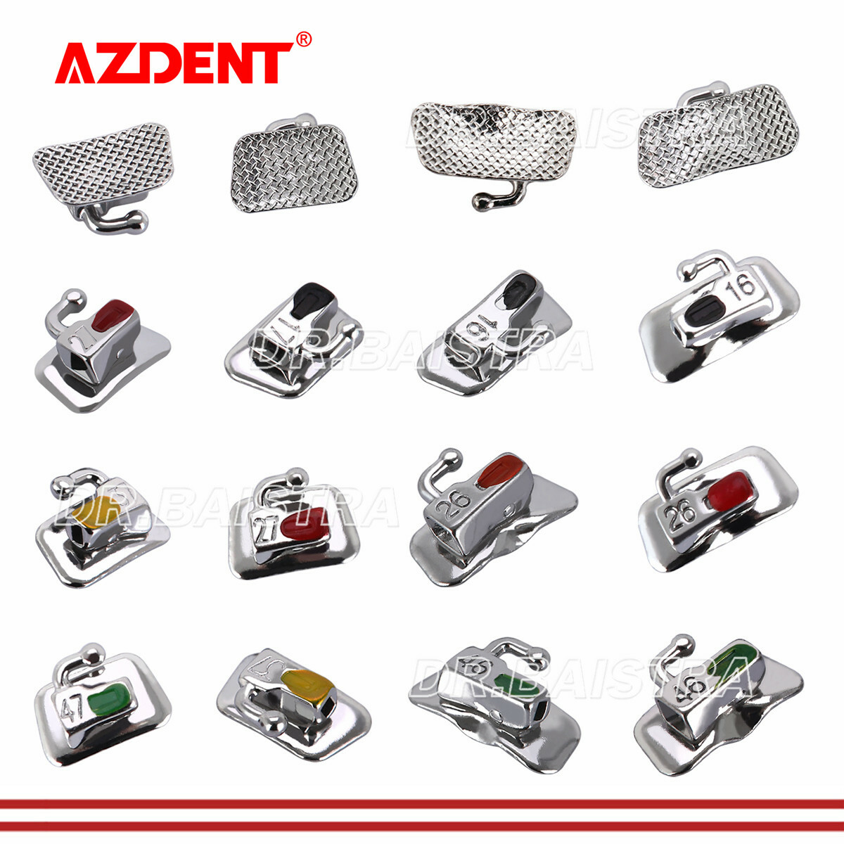 10Kits Dental Orthodontic Buccal Tubes 1st/2nd Molar Bondable Non-conv AZDENT