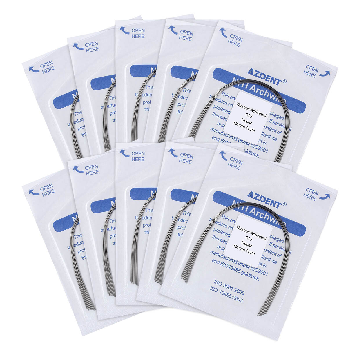 AZDENT Dental Orthodontic Niti Thermal Activated Round Arch Wire Natural Form
