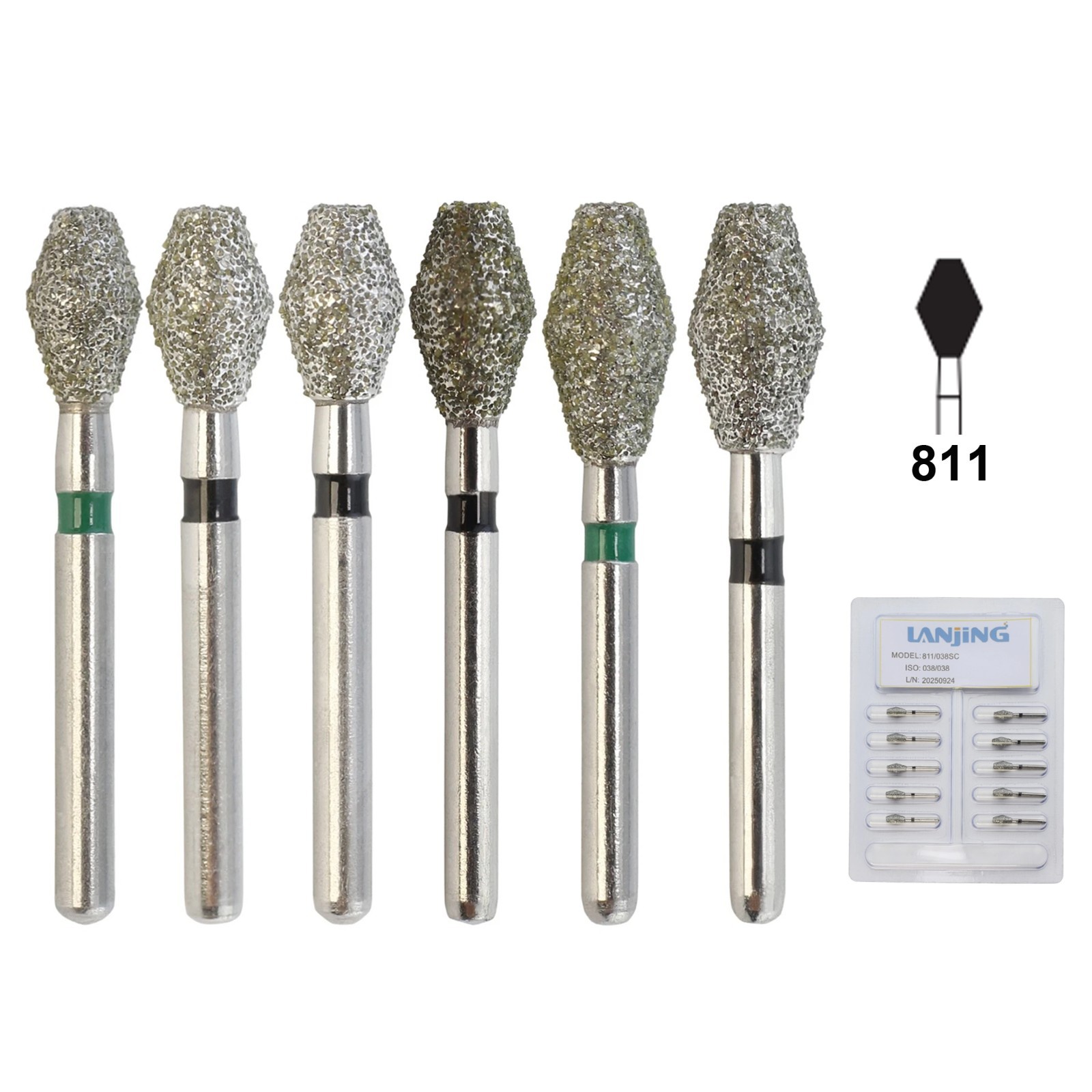 Diamond Burs Dental Zirconia Cutter Diamond Bur FG Football Round End Taper Pear