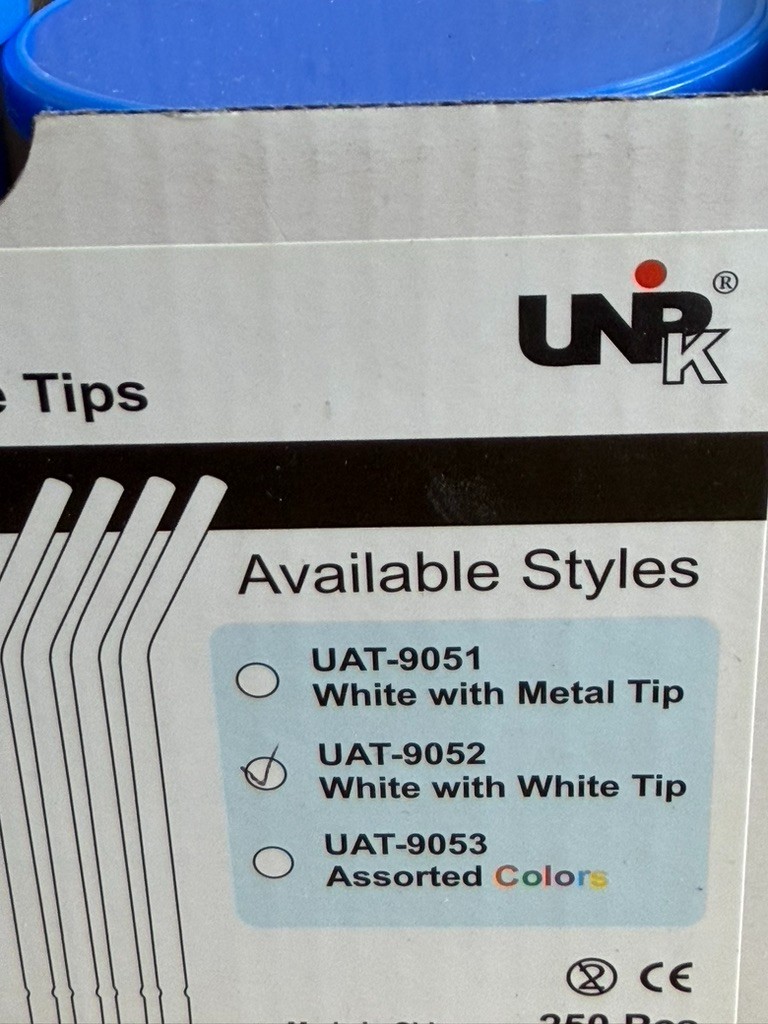 UNIPACK Disposable Air Water SyringeTips – WHITE W/WHITE TIP – 250PCS/2