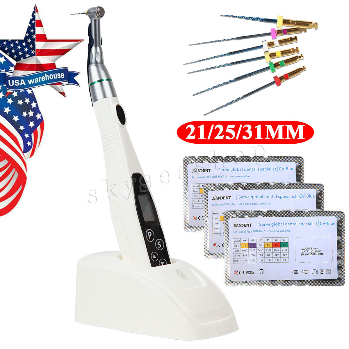 LED Dental Endo Motor 16:1 Contra Angle Root Canal Treatment Y-smart /NITI Files
