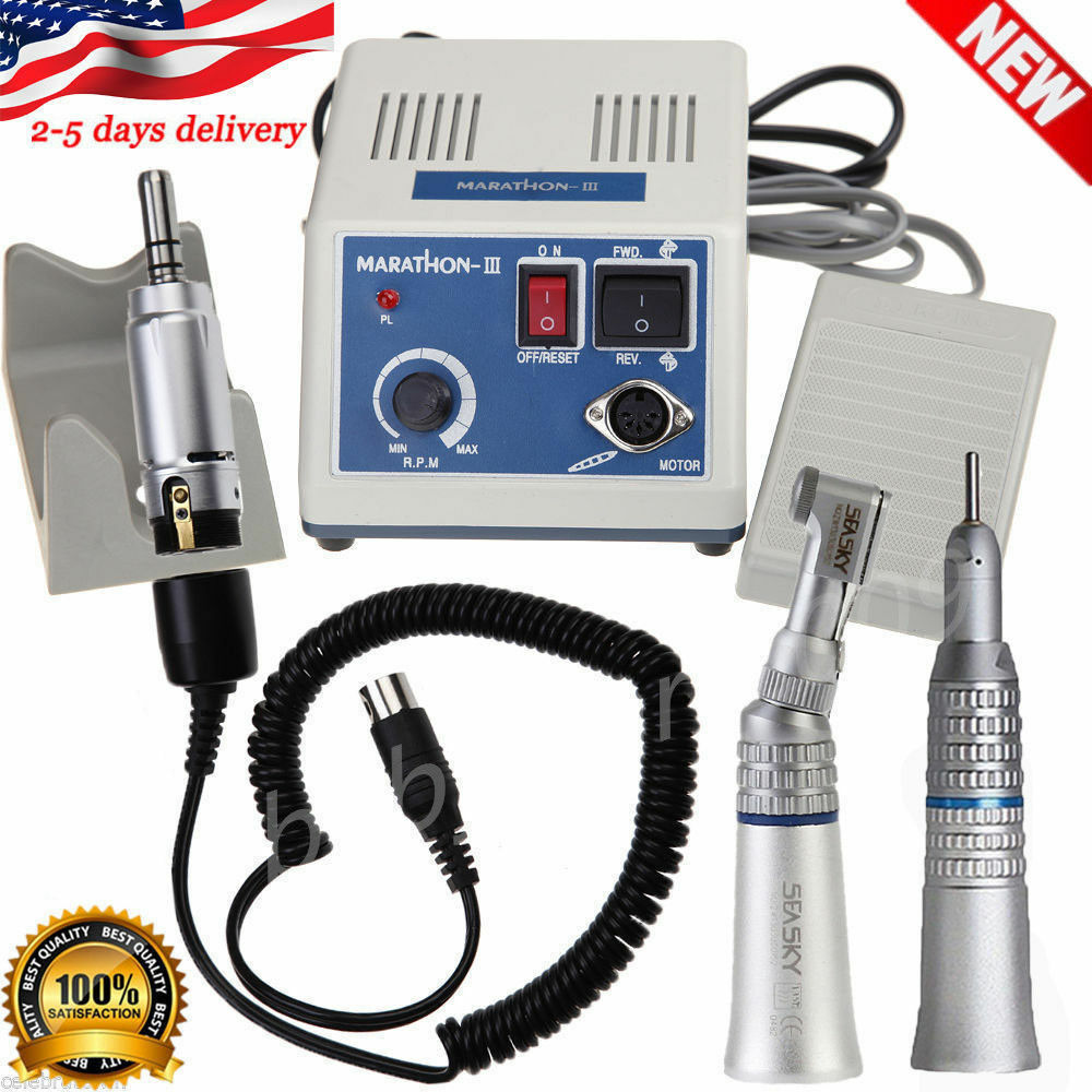 Dental Micro Motor 35K rpm WITH Straight Contra Angle Handpiece UPS