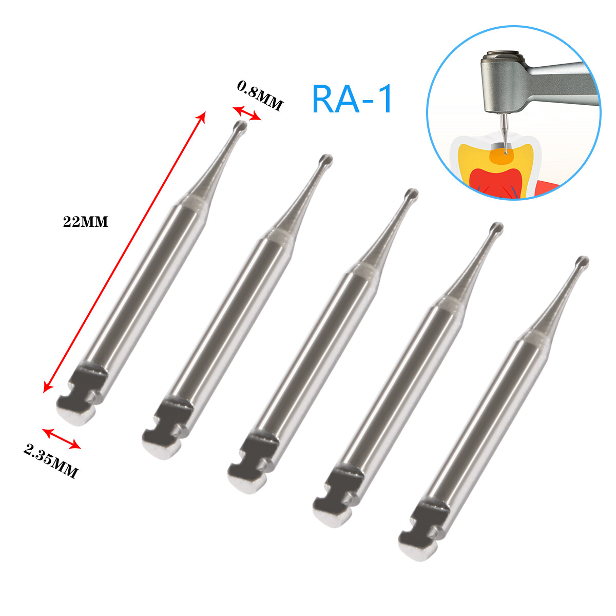 Dental RA #1-8 Round Carbide Bur for Slow Speed Latch Type #1-8 RA Burs OR