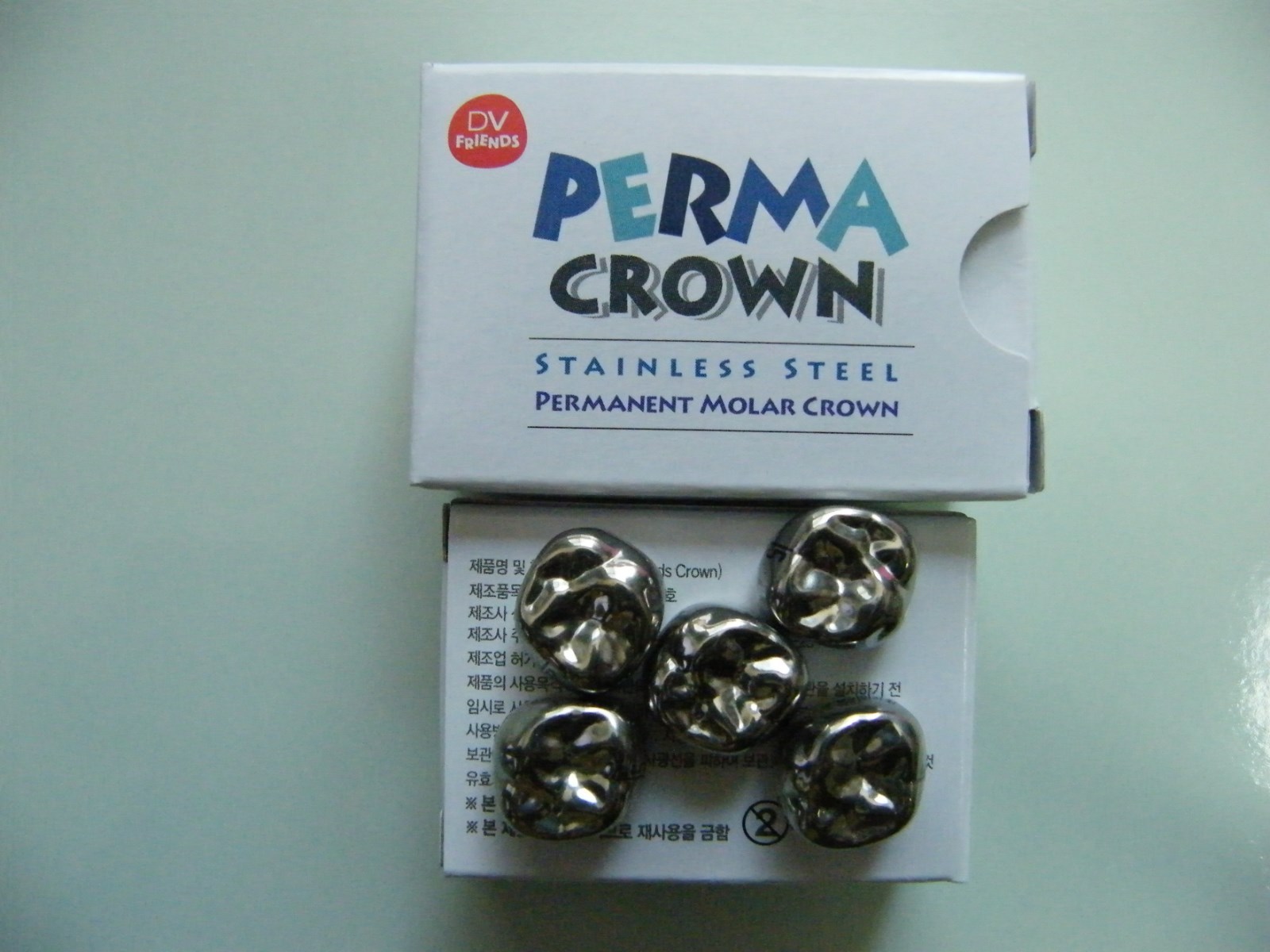 Stainless Steel Permanent Molar Crowns,24Sizes, 5 per Box(Compatible 3M ESPE)
