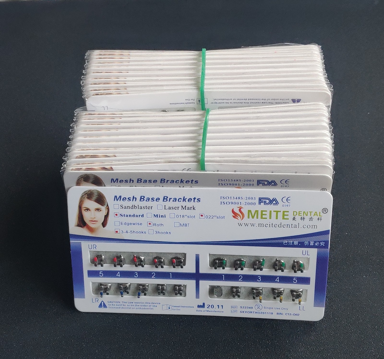 10 Packs Dental Orthodontic Metal Bracket Braces Standard Roth MBT Mesh Base