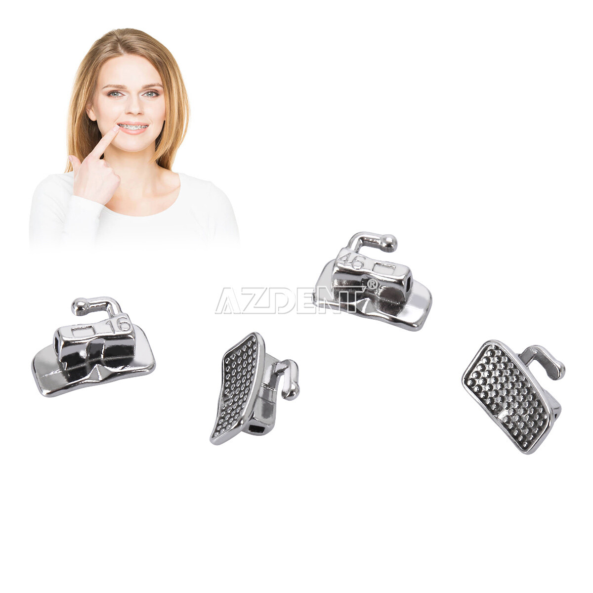 Tubos bucales de ortodoncia dental 1er molar Bondable Roth/MBT 022 monobloque