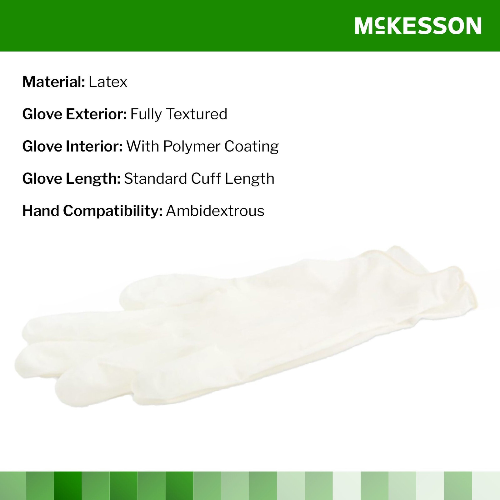 McKesson Confiderm Latex Exam Glove Standard Cuff Length MEDIUM 100 per Box