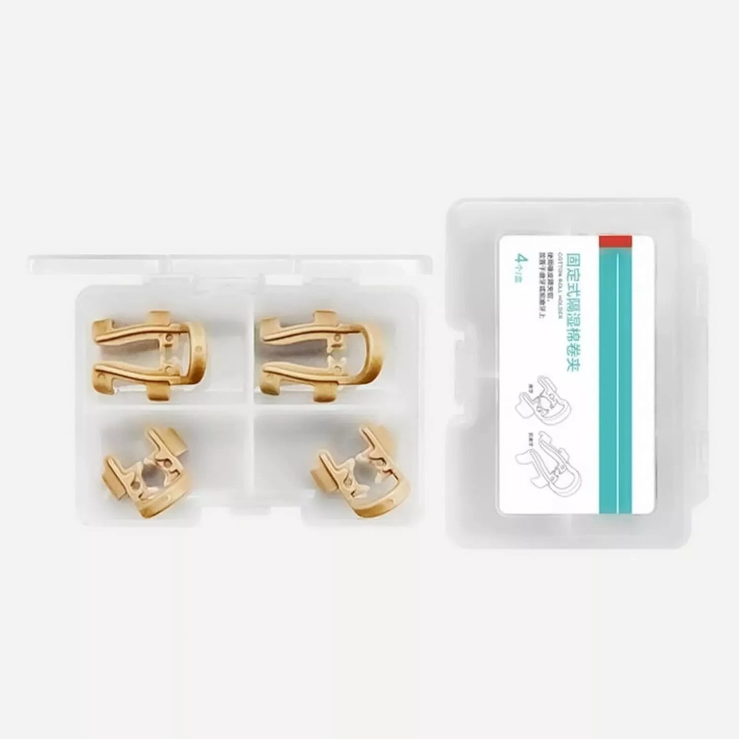 4Pcs/Box Autoclavable Dental Premolar Molar Moisture Isolation Cotton Roll Clamp