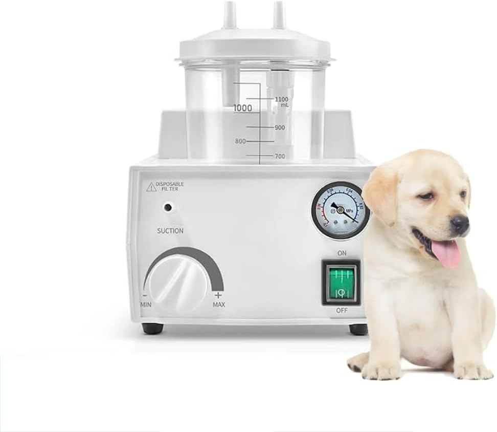 Portable Veterinary Suction Machine – 1000mL Canister – Quiet 11L/min Pump