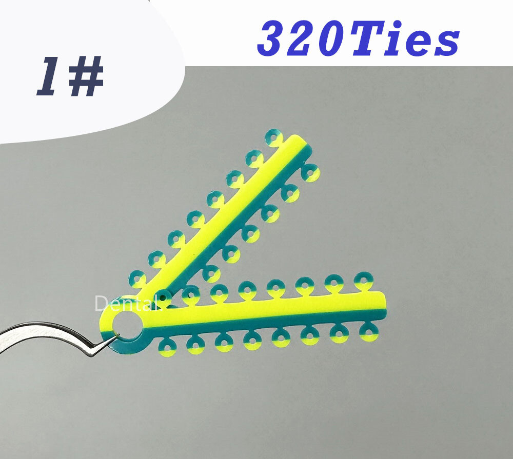 320 Elastic Ligature Ties Dental Orthodontic Ligating Ring Braces Double Color