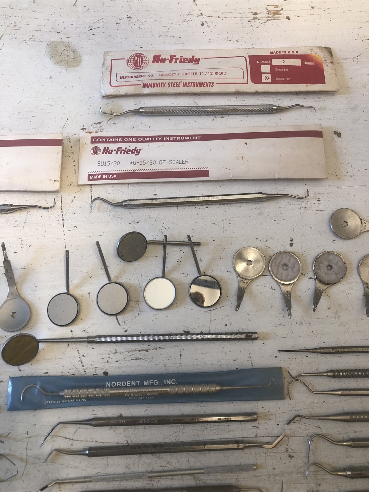 Lot of Mixed Dental Stainless Steel Tools Instruments NORDENT, SS WHITE, RUGBY