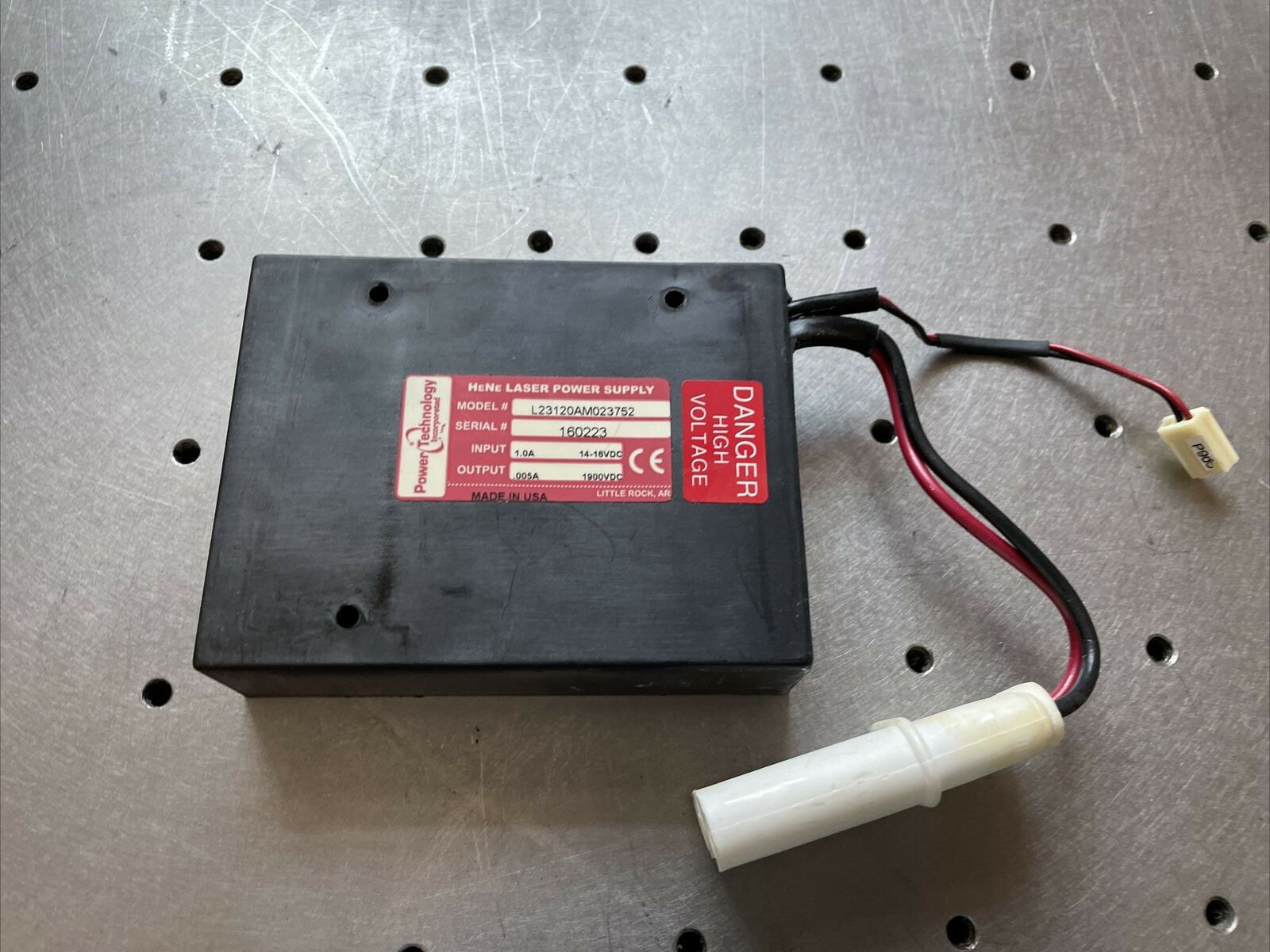 Power Technology HeNe Laser Power Supply 1900V 5 mA Zygo 7701/7702