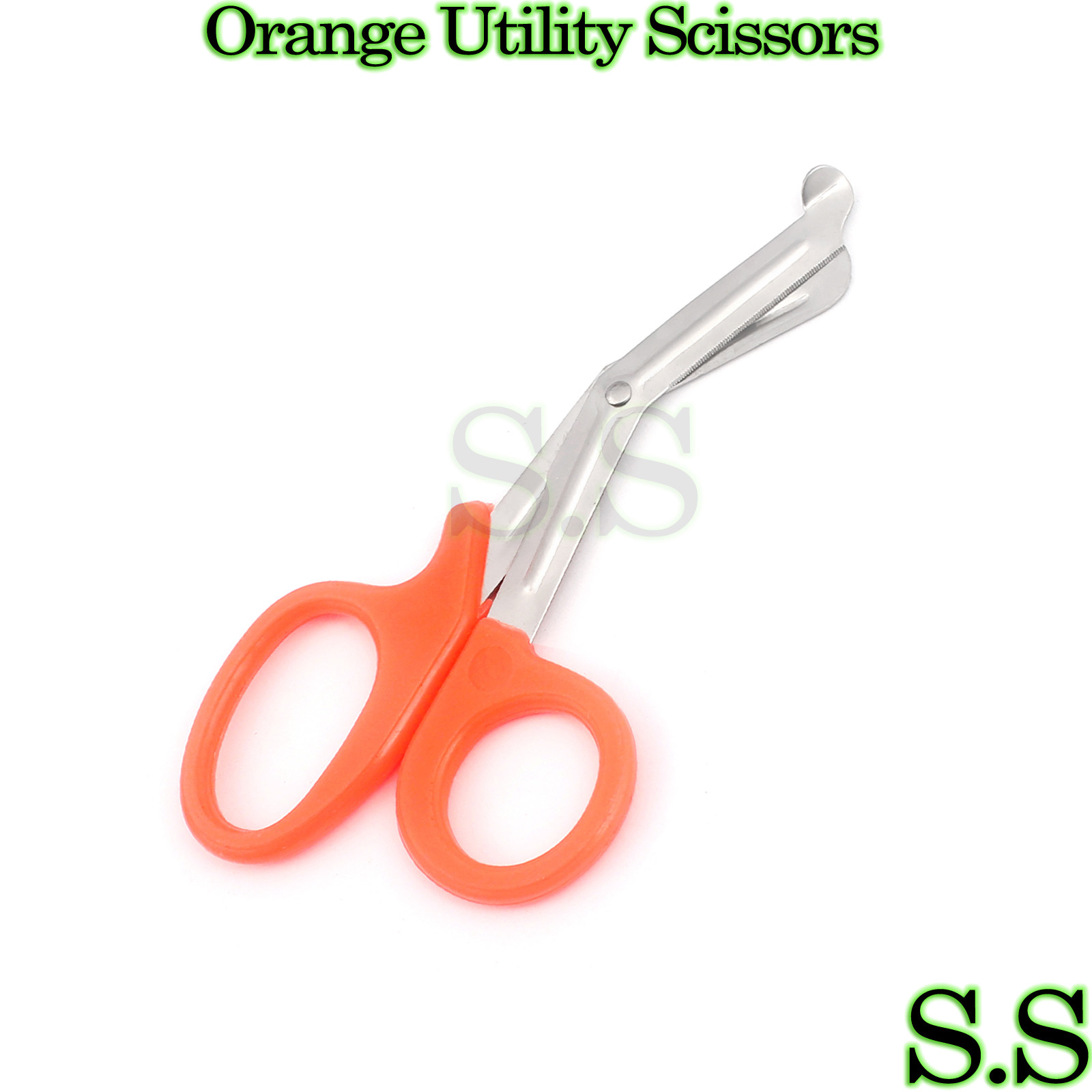 Orange Utility Scissors 7.25″ Multi-Purpose DIY EMS EMT Universal Shears