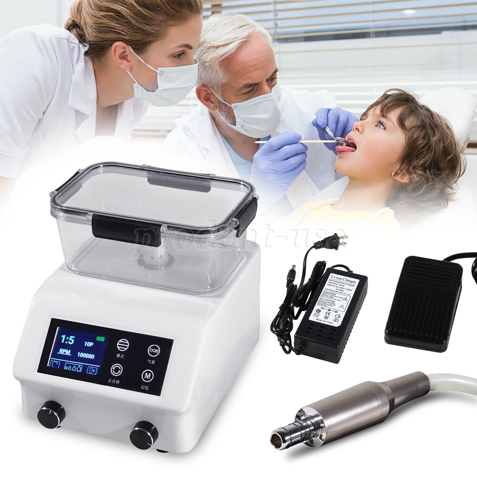 2in1 Dental LED Brushless Electric Micromotor Vector Control & Water Tank po