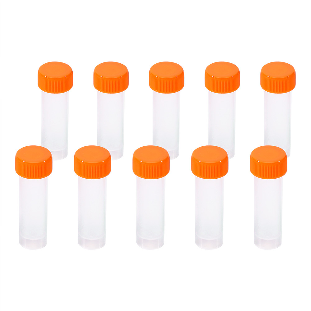 10pcs 5ml Plastic Frozen Test Tubes Vial Screw Seal Cap Pack Container With New